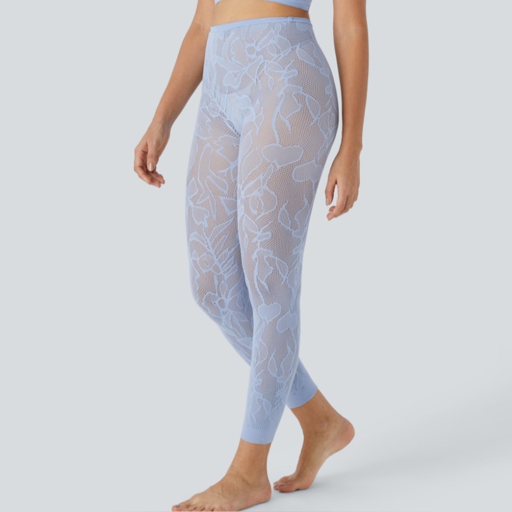 HALARA blue lace Leggings NEW OSFM fits S-XL - Picture 5 of 5
